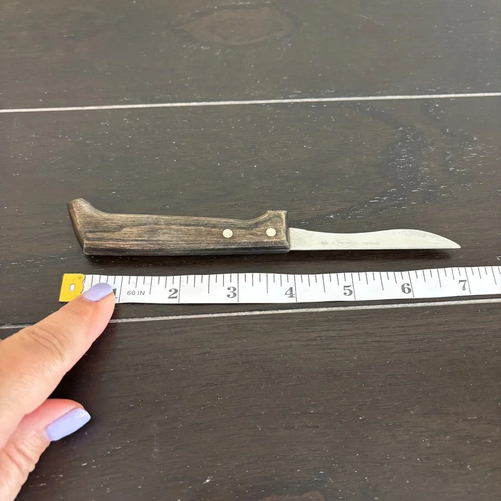 West Bend | Stainless Steel Paring Knife | Wood‎ Handle USA Vintage Kitchen Tool